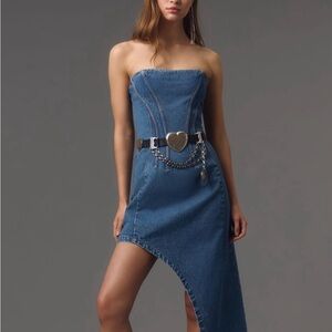 Anthropologie Bardot Amory Asymmetrical Denim dress
